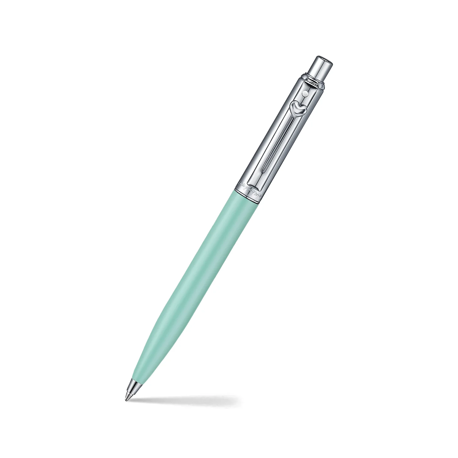 Sheaffer Sentinel Emily in Paris 321 Green Matte Finish Ballpoint Pen with Chrome-Plated Trims and Heart-Shaped Clip Emblem