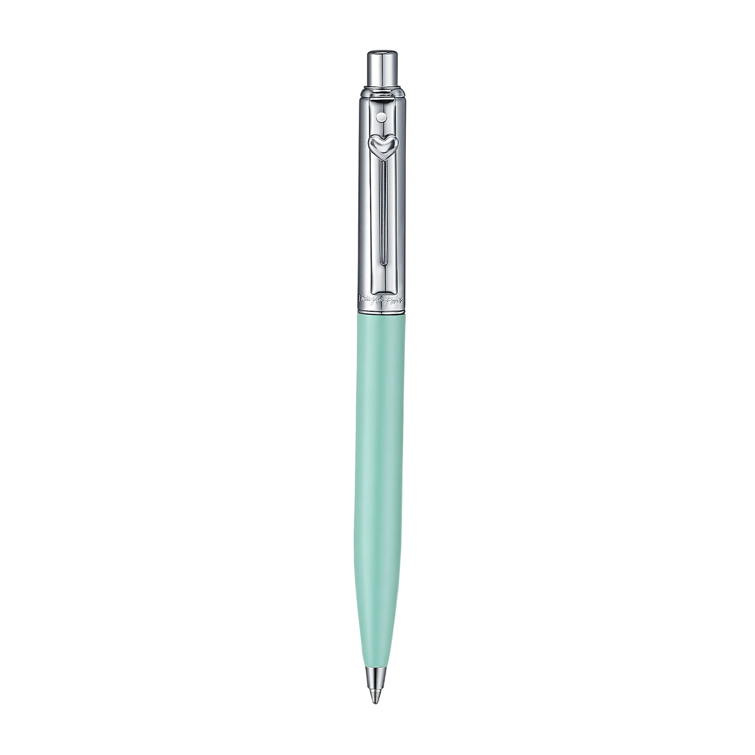 Sheaffer Sentinel Emily in Paris 321 Green Matte Finish Ballpoint Pen with Chrome-Plated Trims and Heart-Shaped Clip Emblem - Image 3