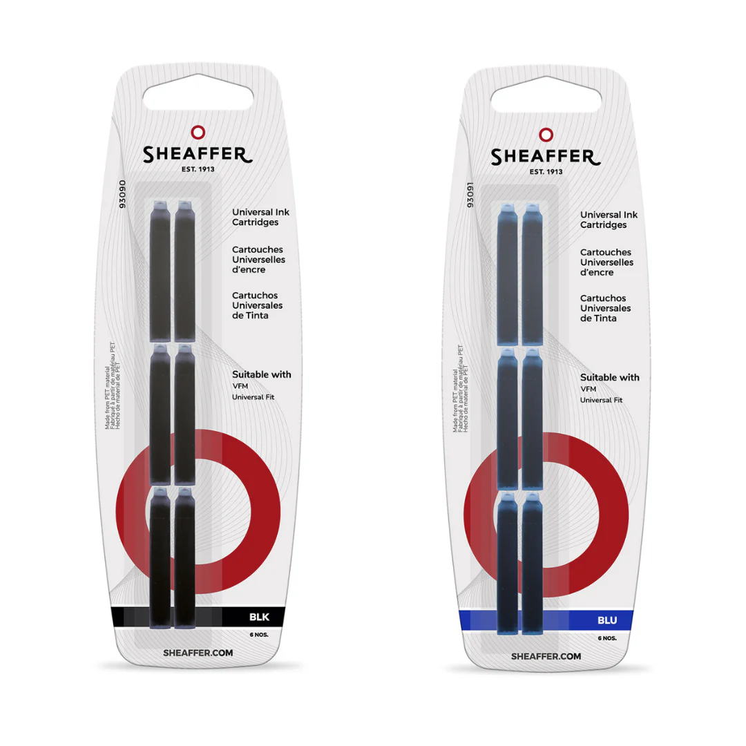 Sheaffer VFM Universal Ink Cartridges Blister Card - Black - Image 2