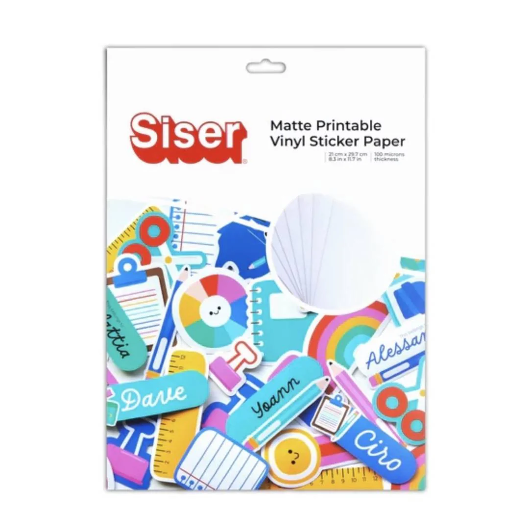 Siser Printable Vinyl Sticker Sheets Pack (10 Sheets) - Matte