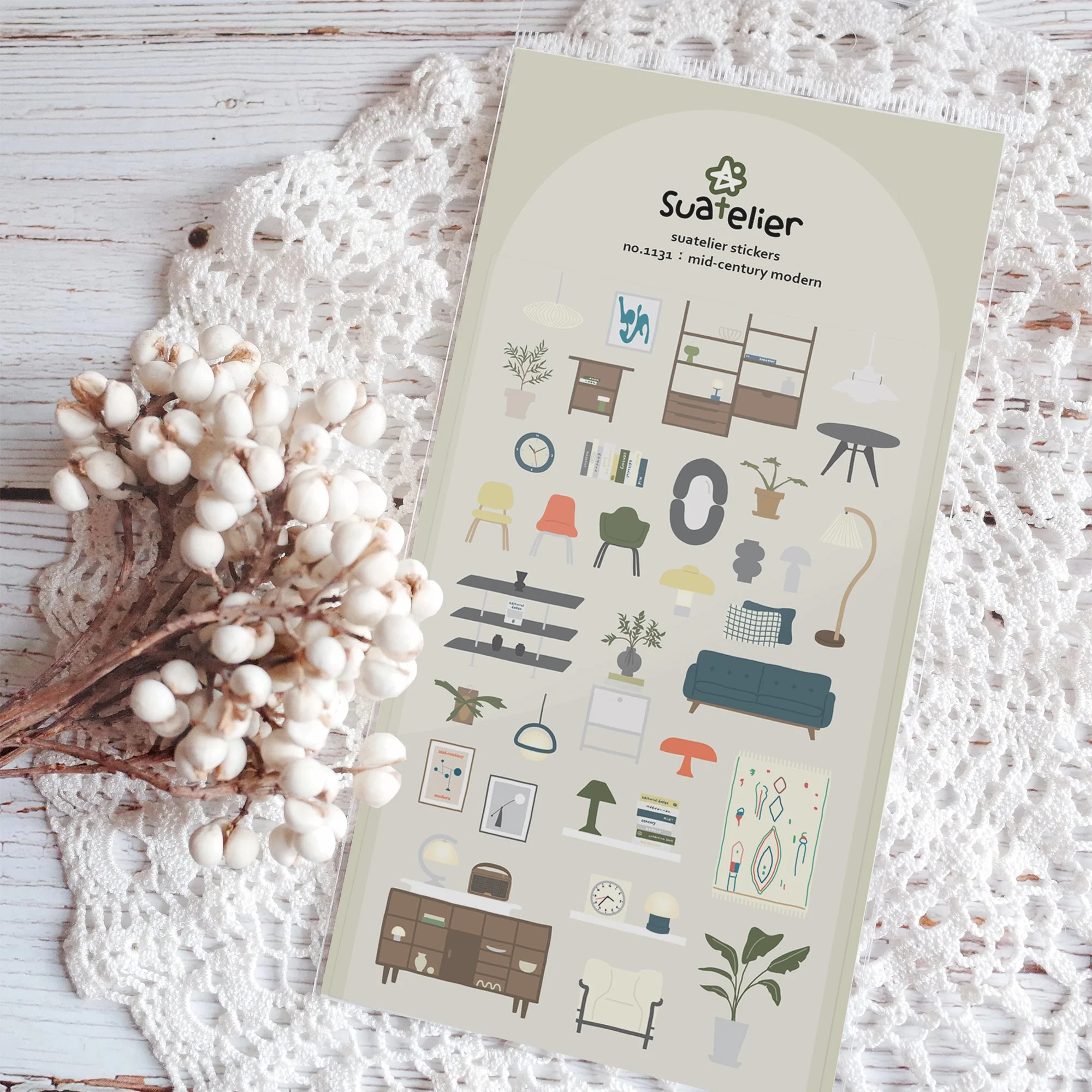 Suatelier Daily Deco Stickers - Mid-Century Modern Sticker