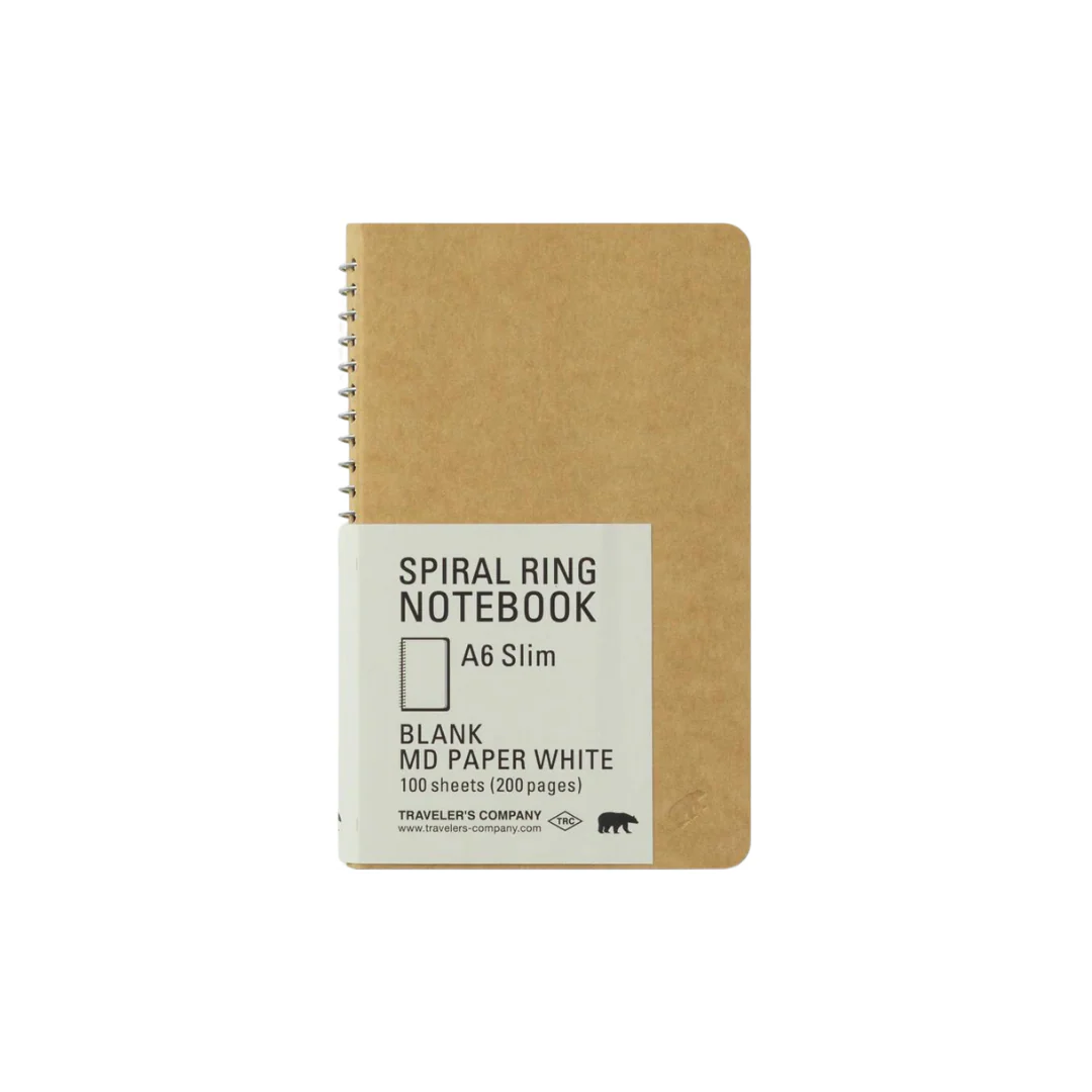 TRAVELER'S COMPANY Spiral Ring Notebook (A6 Slim) Blank MD Paper White
