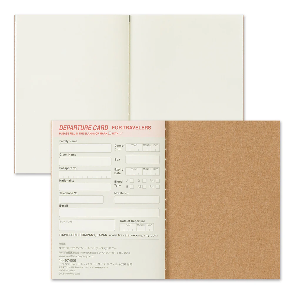 TRAVELER'S notebook Passport Size Refill 2026 Monthly - Image 7
