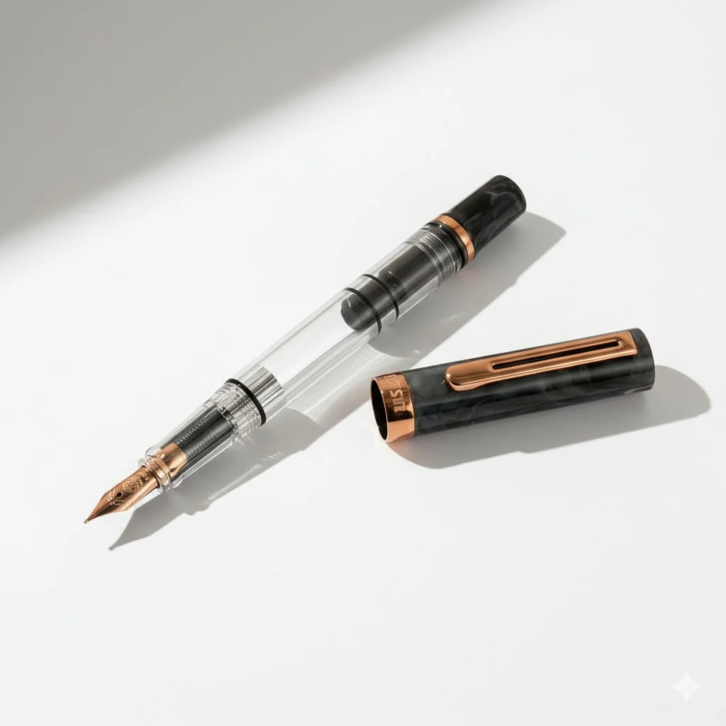 TWSBI ECO Black Marble with Bronze Fountain Pen - Image 4