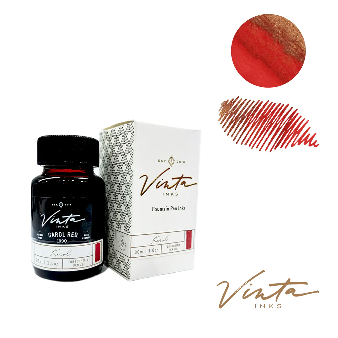 Vinta Inks Holiday Collection 30ml Bottled Ink - Carol Red (Karol 1990) - Image 2