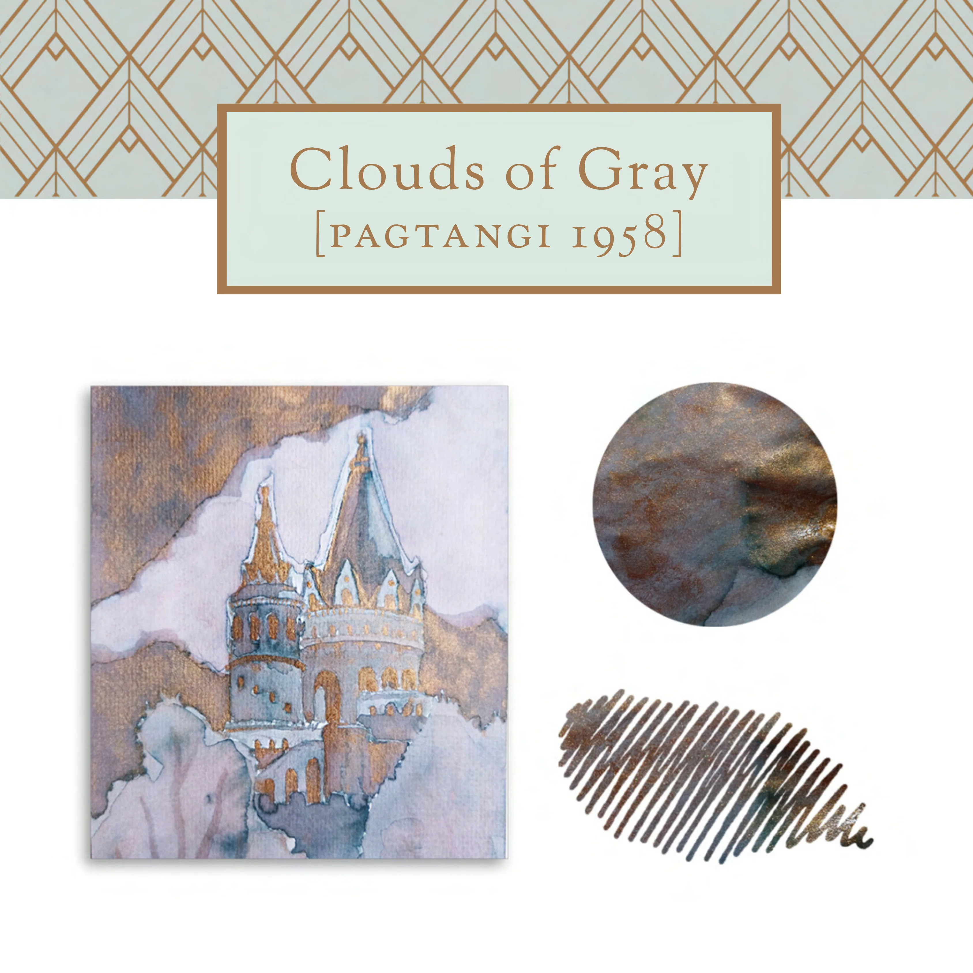 Vinta Inks 30ml Ink Bottle Clouds of Gray (Pagtangi 1958)