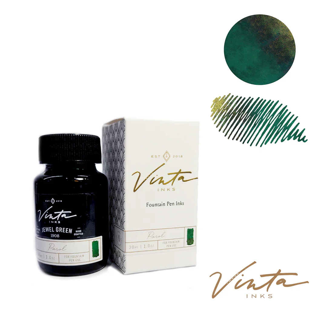 Vinta Inks Holiday Collection 30ml Bottled Ink - Jewel Green (Parol 1908) - Image 2