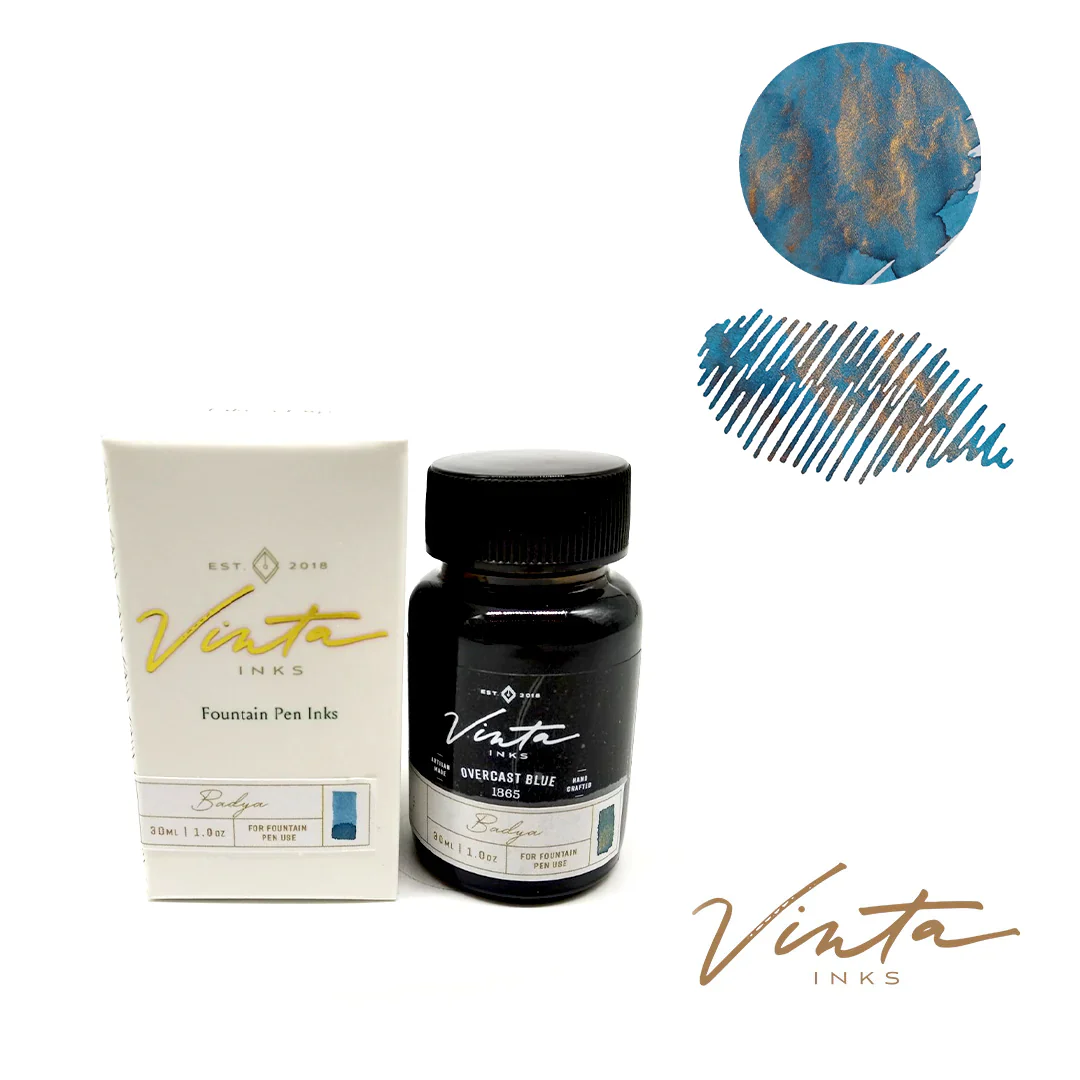 Vinta Inks Hello Rain 30ml Bottled Ink - Overcast Blue [Badya 1865] - Image 3