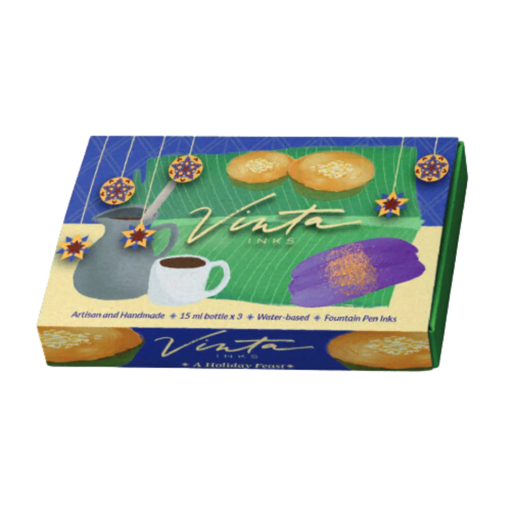 Vinta Inks Holiday Collection Set of 3 Ink Bottles 15ml - Hot Chocolate, Purple Sticky Rice Cake, Filipino Rice Cake - Image 2