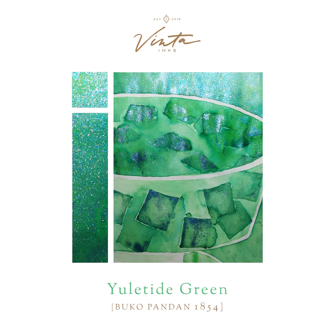 Vinta Inks Holiday Collection 30ml Bottled Ink - Yuletide Green (Buko Pandan 1854) - Image 3