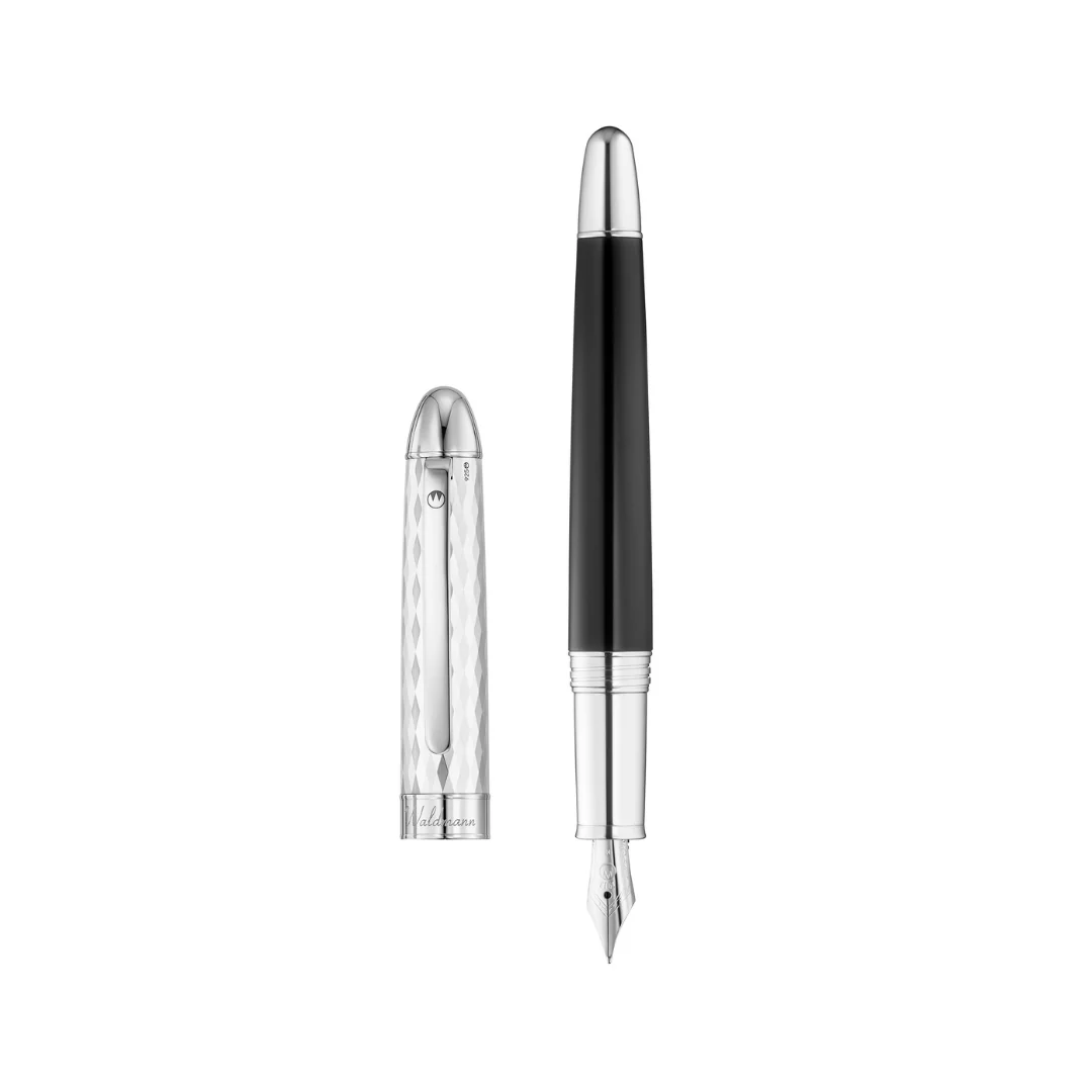 Waldmann Précieux Diamond Cut Fountain Pen - Black Medium Steel Nib - Image 2