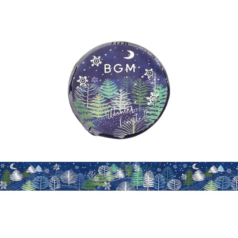 BGM Winter Limited Masking Tape - Snowy Night Forest