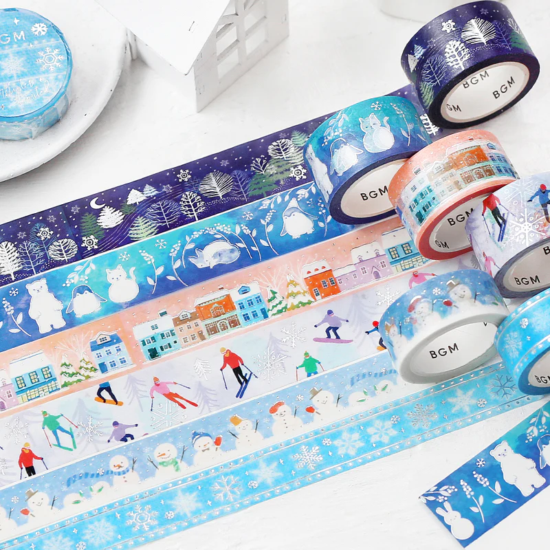 BGM Winter Limited Masking Tape - Snowy Night Forest - Image 6