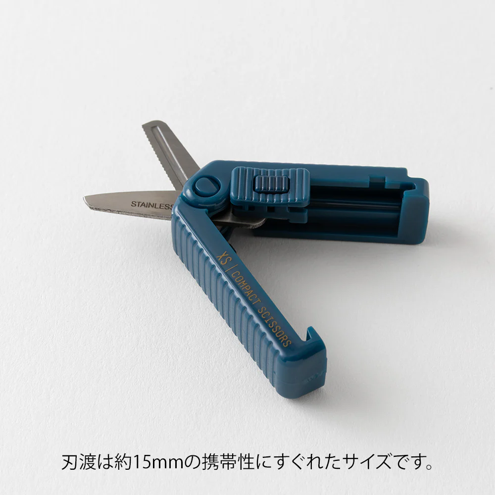 Midori XS Compact Scissors Serrated Navy Blue - Image 3